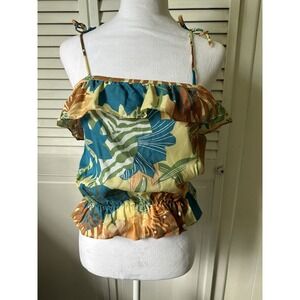 Vintage That’s It! California Crop Top Floral Tropical Large NWT 70s 80s
